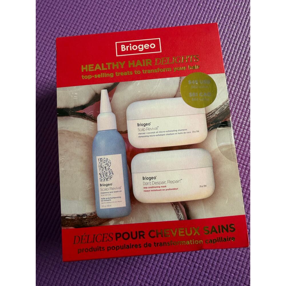 New Briogeo Healthy Hair Delights Set Scalp Revival Don't Despair Repair Mask